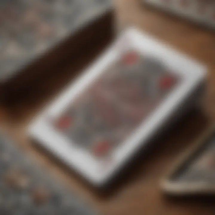 Close-up of playing cards featuring unique materials and textures