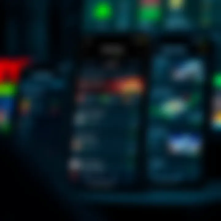 Overview of a betting app interface showcasing various features