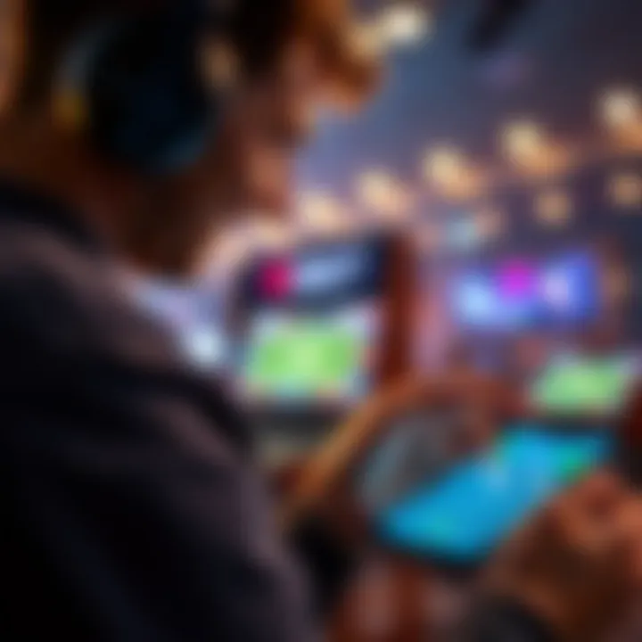 Engaging with Betting App Interface User interacting with a betting app interface