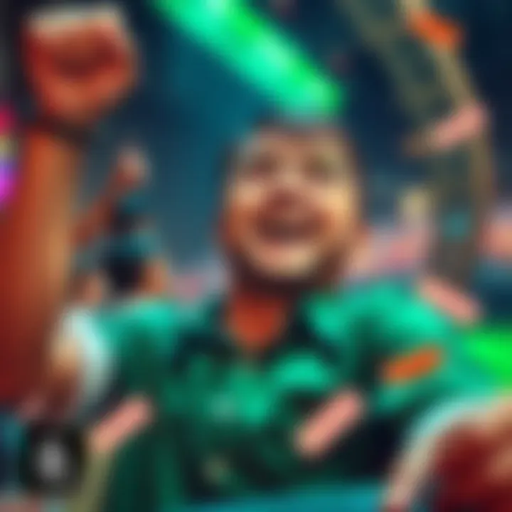 Happy bettor celebrating a win