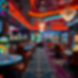 A virtual casino environment showcasing various games