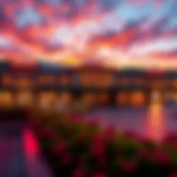 A panoramic view of Casino Mt Pocono showcasing its vibrant exterior and surroundings