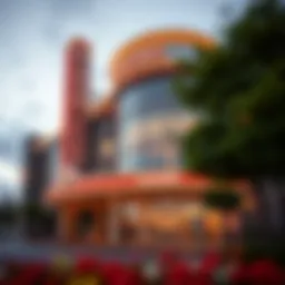 The exterior of a prominent Connecticut casino showcasing its modern architecture