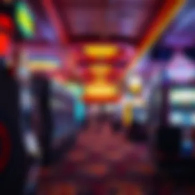 Exciting Gaming Atmosphere in Connecticut A vibrant gaming floor filled with slot machines and excited players