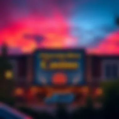 Stunning Sunset Over Clearwater River Casino Exterior facade of Clearwater River Casino during sunset
