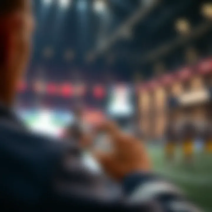 Engaging with Fanduel on Mobile Devices User engaging with Fanduel platform on a mobile device