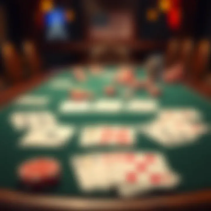 Cards laid out on a table ready for play