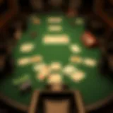 An intricate layout of a Seven Card Poker table showcasing the game's structure