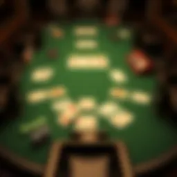 An intricate layout of a Seven Card Poker table showcasing the game's structure