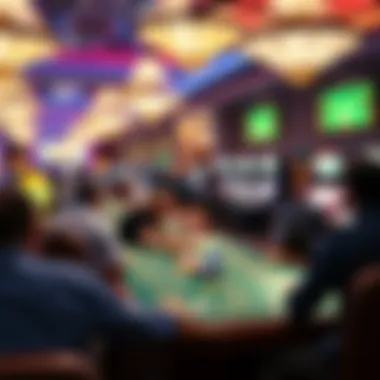 A lively casino floor with players enjoying various games