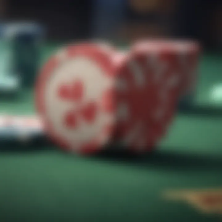 Close-up view of poker chips representing doubledown strategy