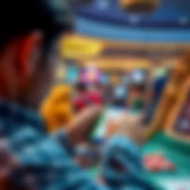 Diverse Gambling Options Available on Encore Casino App User engaging with various gambling options on the app