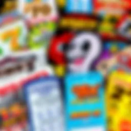 An assortment of scratch-off tickets displayed together.