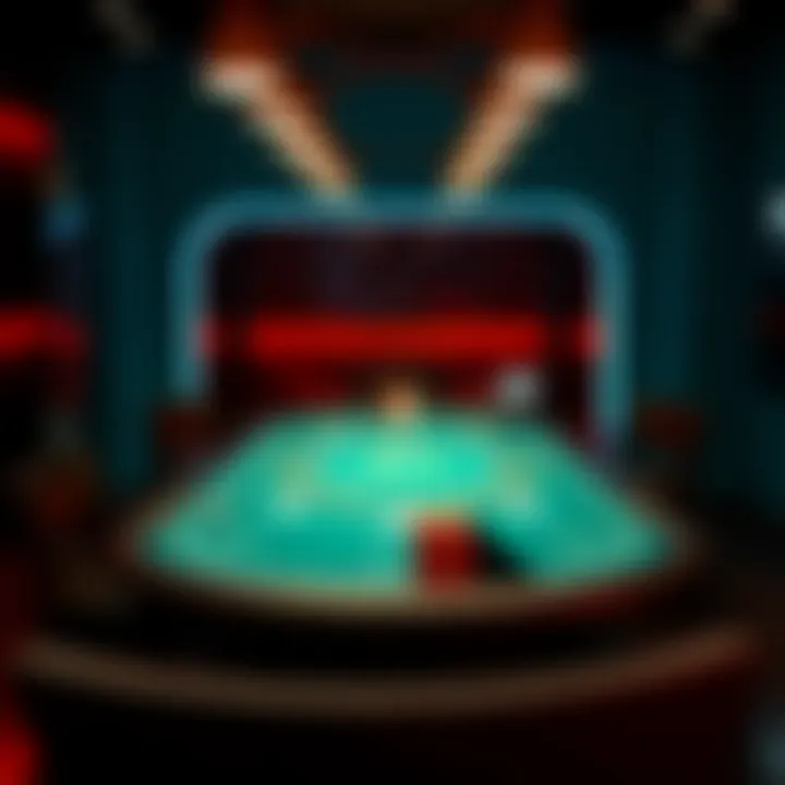 An illustration depicting a virtual blackjack table setup