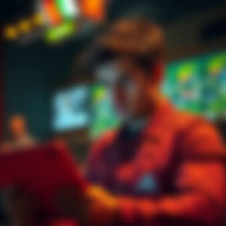 Evaluating Betting Offers A thoughtful individual reviewing online betting options with a focus on sign up bonuses.