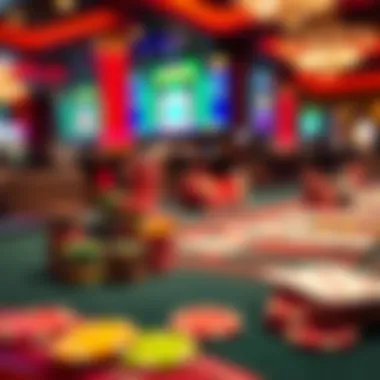 Experience the Excitement of Blackjack A vibrant blackjack table with colorful chips and cards