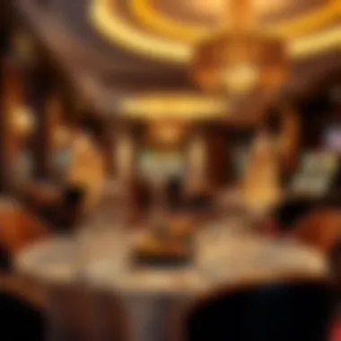 Elegant dining area in a casino featuring exquisite culinary presentations