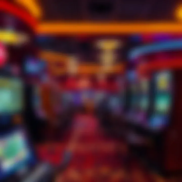 Inside view showcasing gaming tables and slot machines