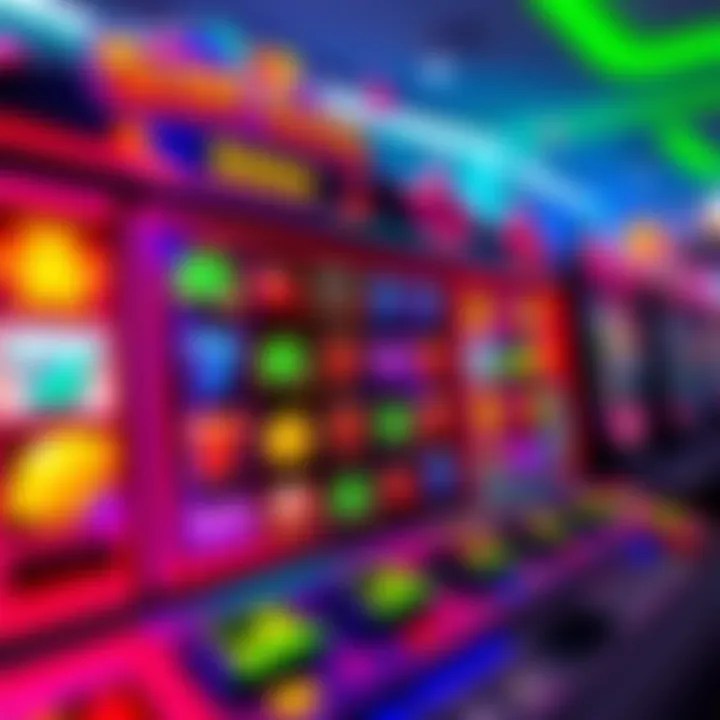 Virtual slot machine screen showcasing colorful symbols