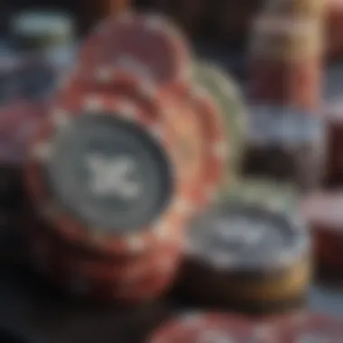 Close-up of premium materials used in high-end poker chips, showcasing craftsmanship.