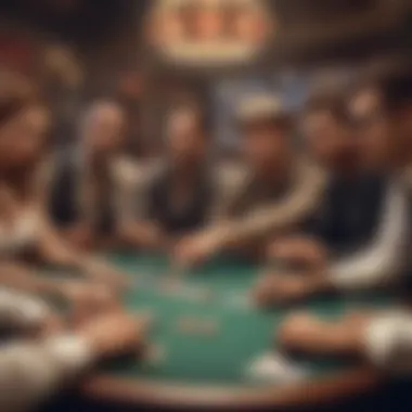 Group of players engaged in a high-stakes poker game