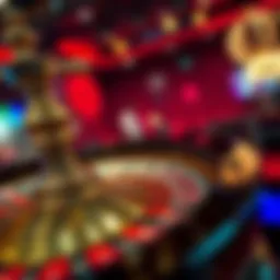 A close-up of a roulette wheel in action