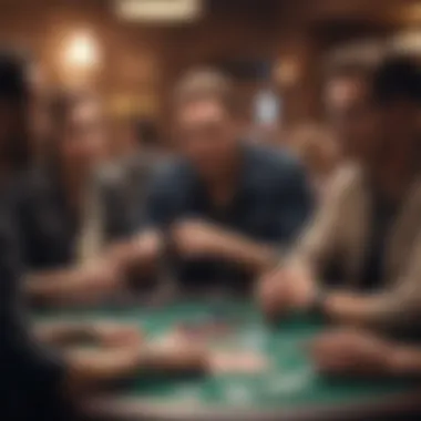 A community of players discussing strategies at a poker night