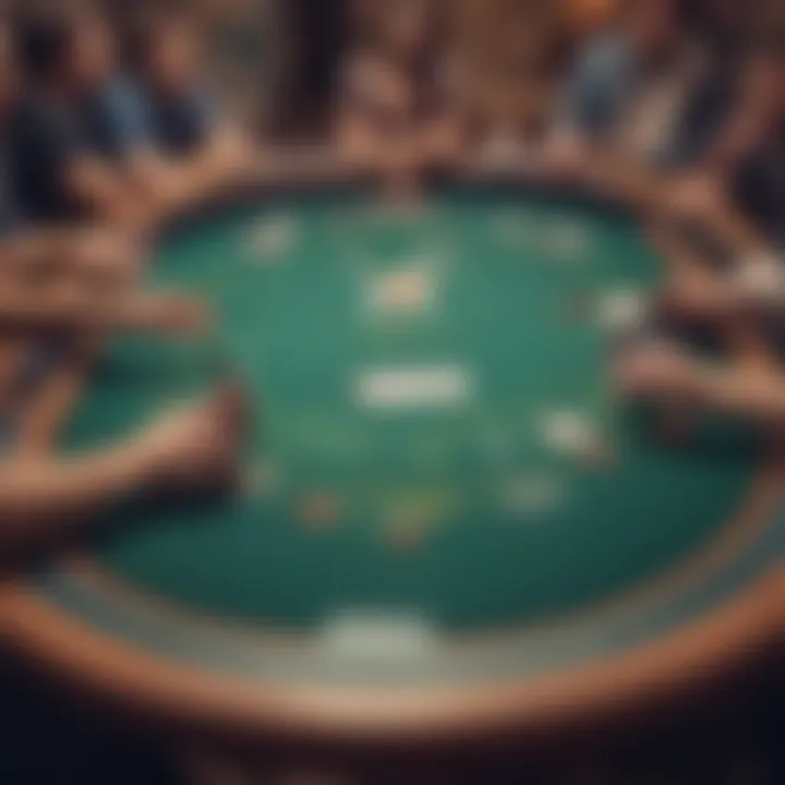 A close-up of a poker table showcasing the excitement of gameplay