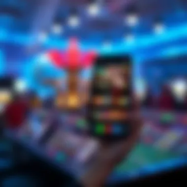 User interface of an online casino platform on a smartphone