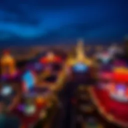 Aerial view of Ohio's skyline with casino lights