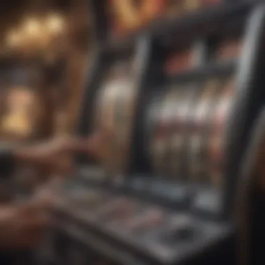 Engaging with a High Payout Slot Machine Close-up of a player engaging with a high payout slot machine
