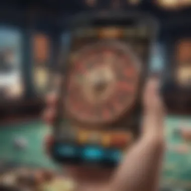 Mobile gambling app interface showcasing various games