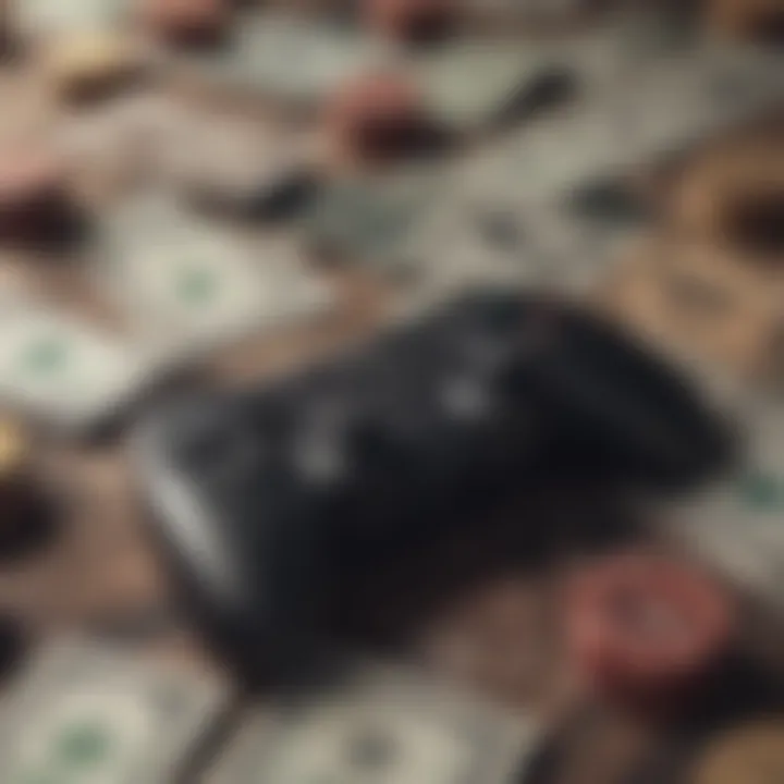 Illustration showcasing various types of real money games