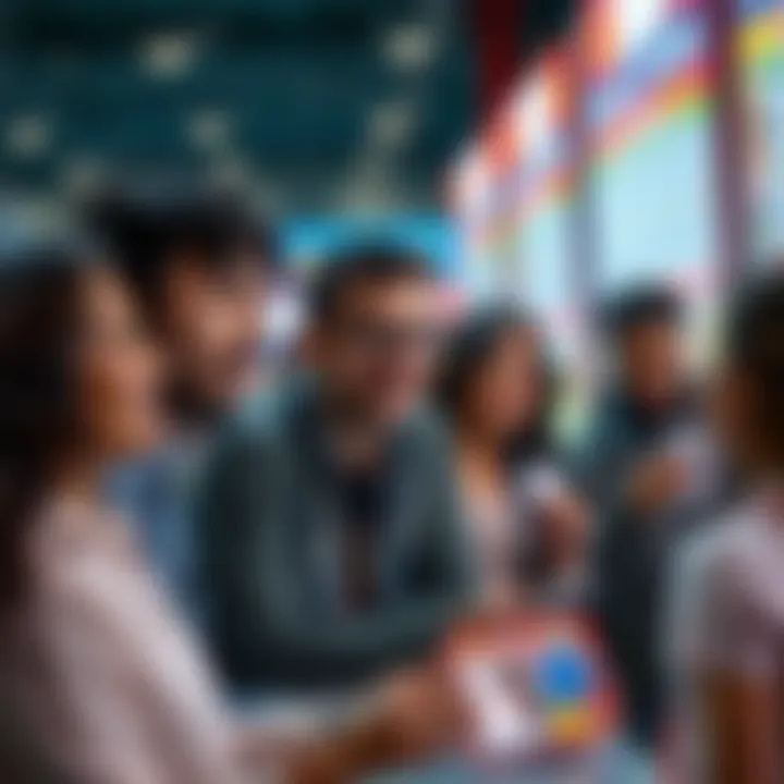 The Appeal Across Demographics A diverse group of individuals engaged in scratch ticket fun