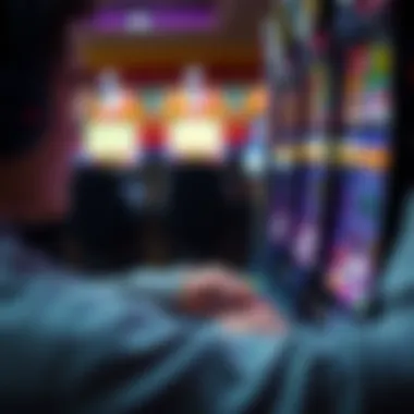 Immersive Gaming Experience A close-up of a player engaging with a slot machine on a PC, emphasizing the immersive gaming experience.