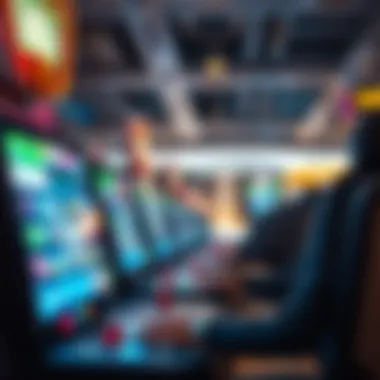 Futuristic Gaming Technology A futuristic representation of technology in gaming with digital devices.