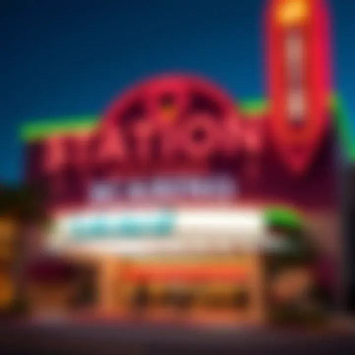 Exterior view of Station Casino showcasing its vibrant signage