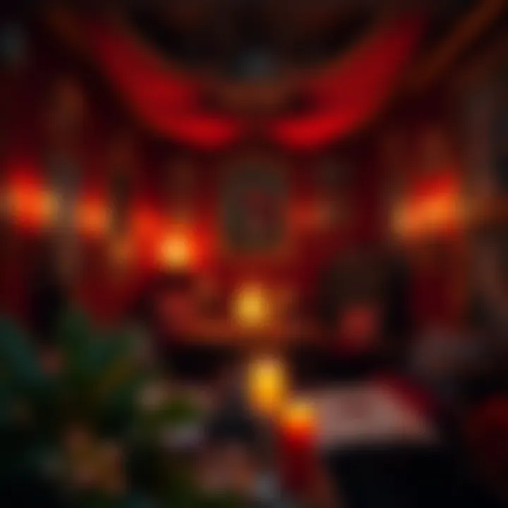 Enchanting Reading Environment A vibrant tarot reading space adorned with candles and crystals