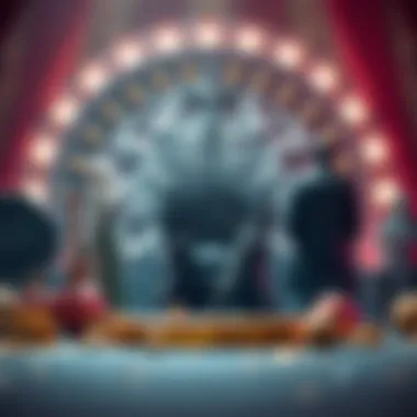 Themed symbols and characters from the series