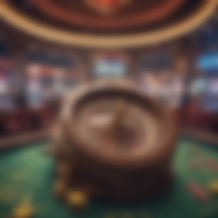 A vibrant casino environment showcasing various games