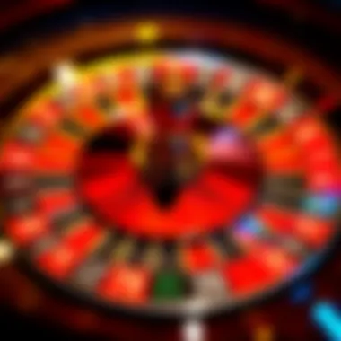 A vibrant roulette wheel showcasing diverse numbers and colors