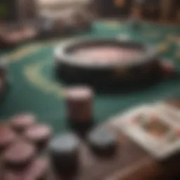 California poker table setup with cards and chips