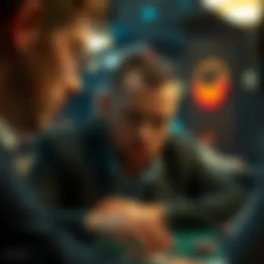 A close-up of a player contemplating their next move, showcasing deep focus.