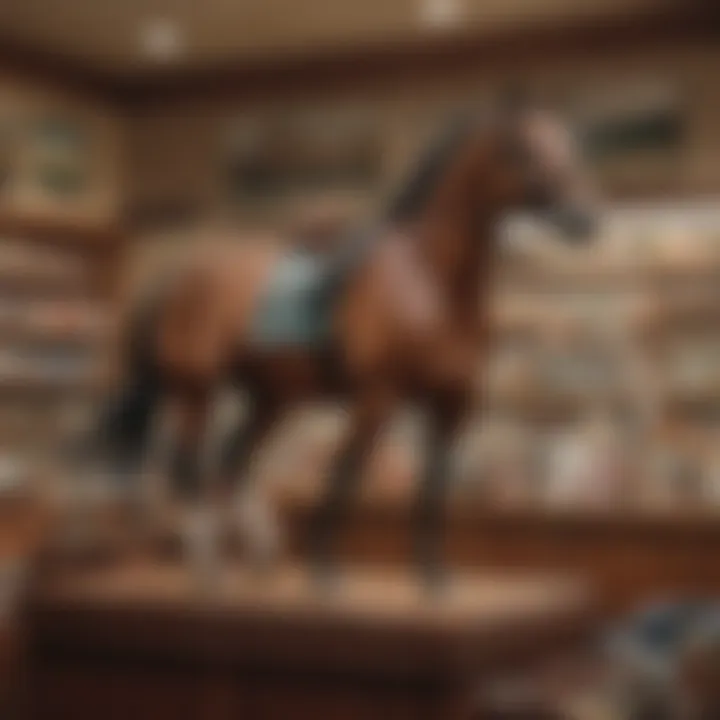 Classic horse racing memorabilia displayed in a Lexington shop.