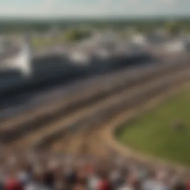 A panoramic view of the Kentucky Derby racetrack during the event.