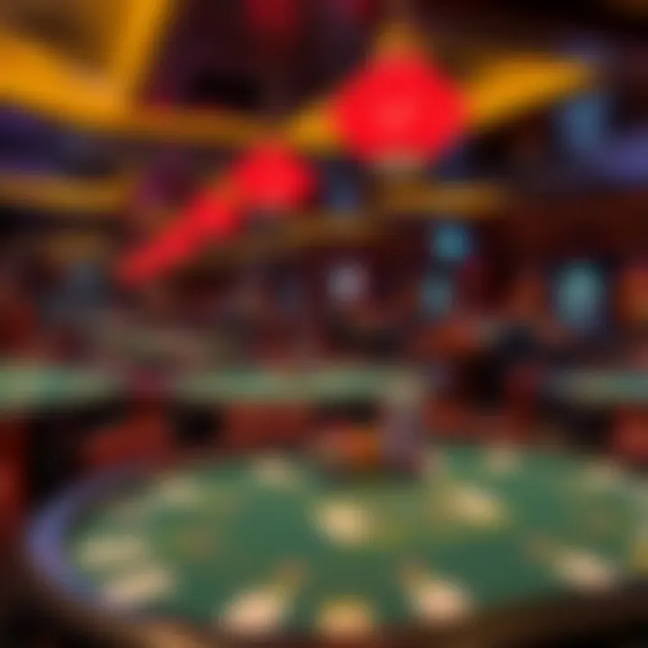 An overview of various poker tables set up for different games.