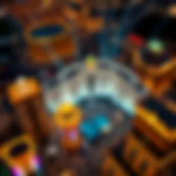 Aerial view of a grand Las Vegas casino lit up at night