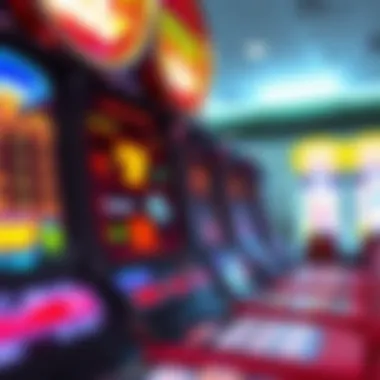 An animated graphic illustrating the mechanics of a video casino game interface.