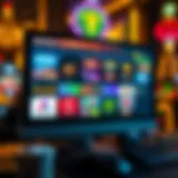 A detailed view of various online gambling platforms displayed on a computer screen