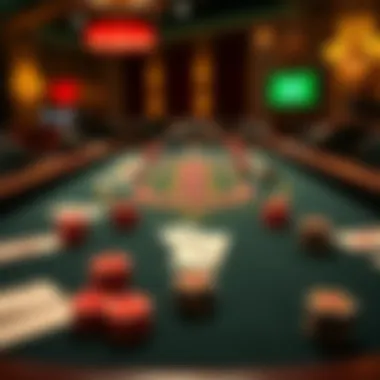 Engaging Blackjack Setup for Enthusiasts An inviting blackjack table complete with cards and chips